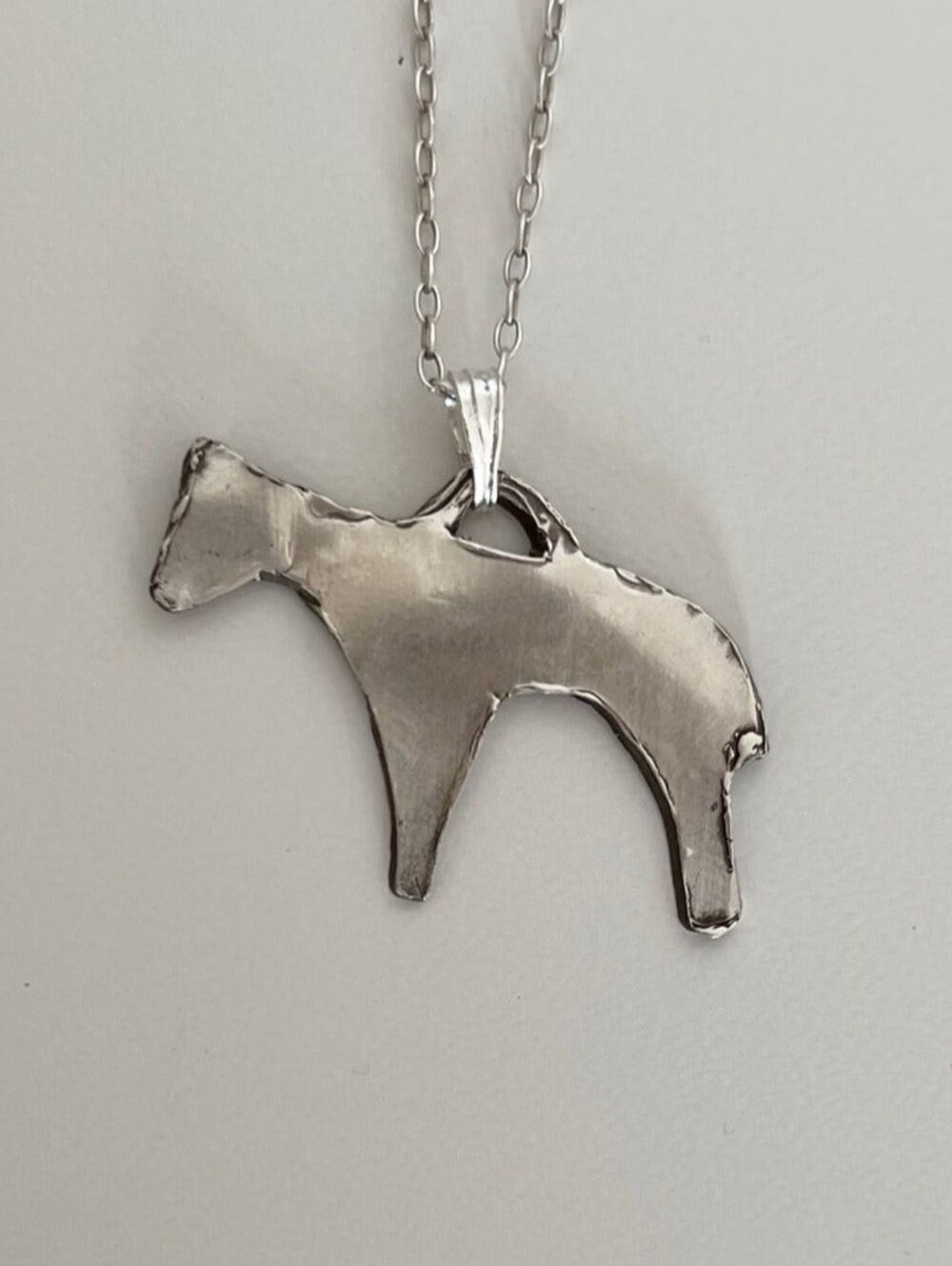 July Rose Silver Horse Milagro Pendant Necklace